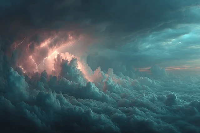 Ominous Storm Clouds Gathering Sky Artwork