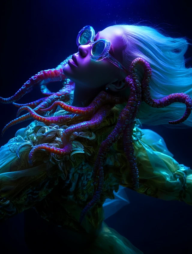 Cyberpunk Kraken Fashion Surreal Art