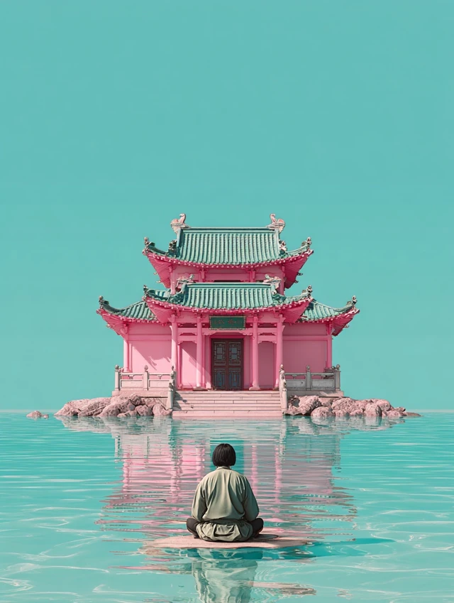 Meditation in Paradise Chinese Architecture Art