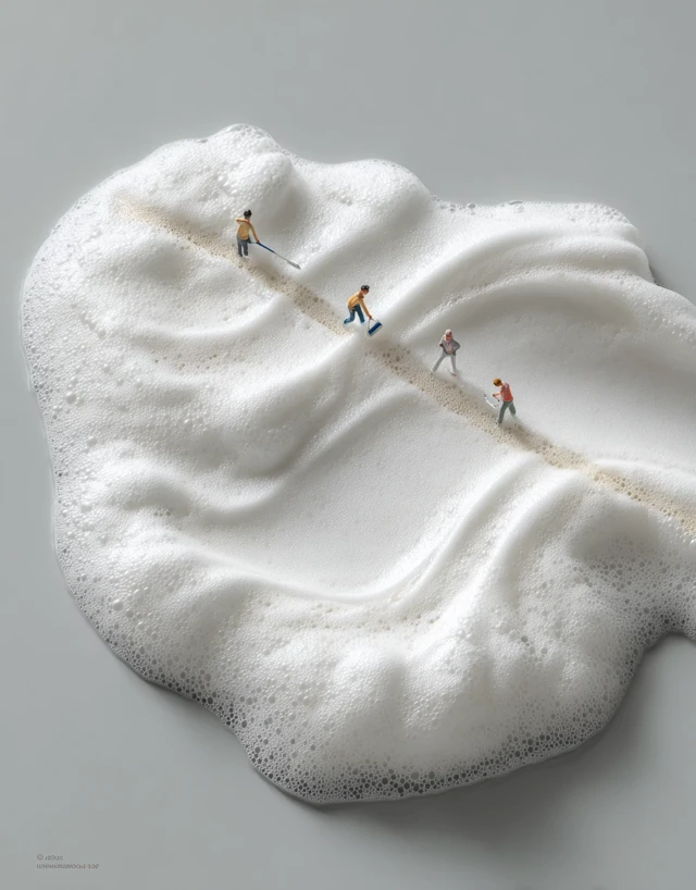 Foamy Skincare Texture Miniature Scene