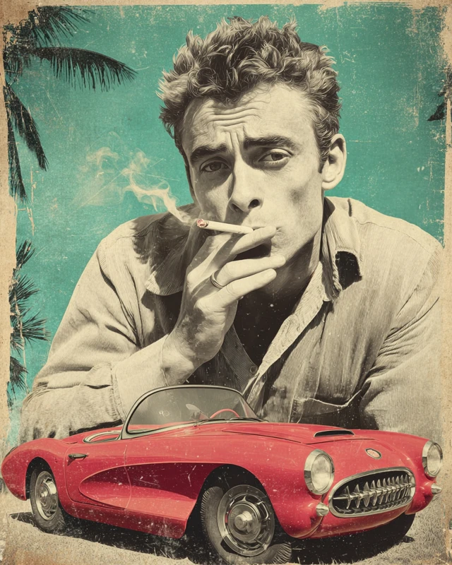 Retro James Dean Magazine Cover 1950s Vintage