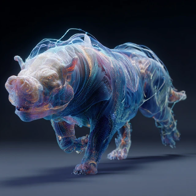 Cybernetic Insect Hologram Futuristic Art