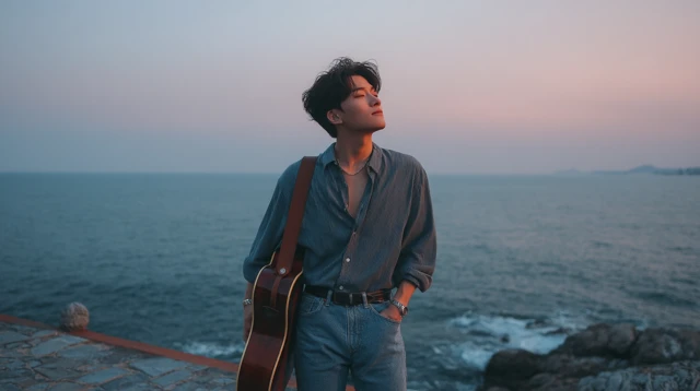 Korean Musician Album Cover Photo Seaside Cliff