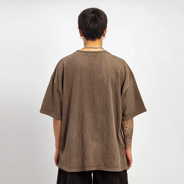 Vintage Washed Brown Oversized TShirt Back View