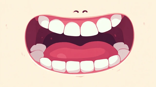 Cartoon Mouth Illustration for Teeth Brushing Game