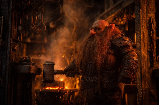 Epic Fantasy Dwarf Blacksmith Portrait
