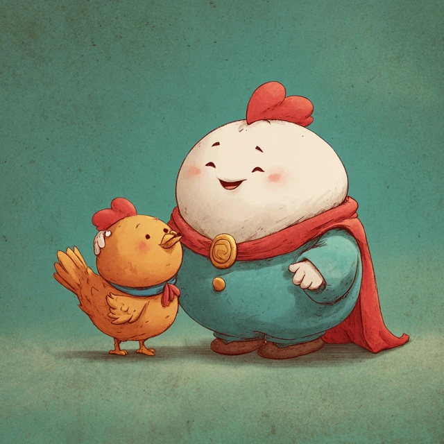 Cute Cartoon Super Chicken and Sir Dumplings