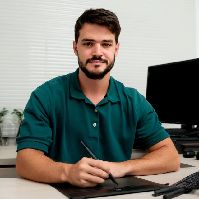 Graphic Designer Working on Tablet
