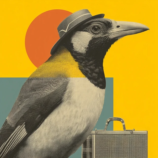 Surreal Bird Collage Art