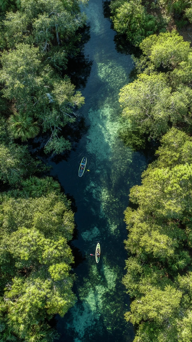 Paddleboarding in Florida Top View Peaceful Waters