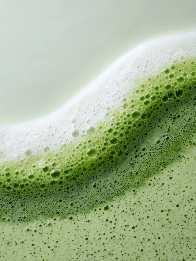 Matcha Latte Macro Creamy Foam Gradient