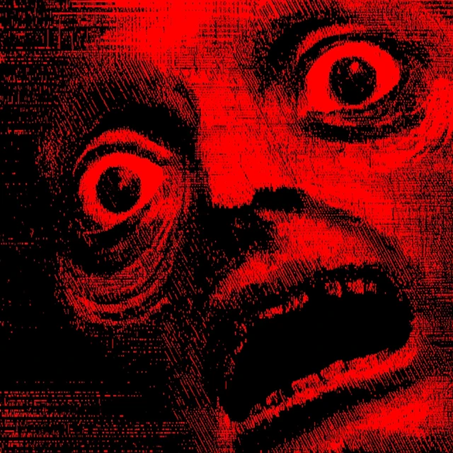 Horror Art Monstrous Face Red Scarlet