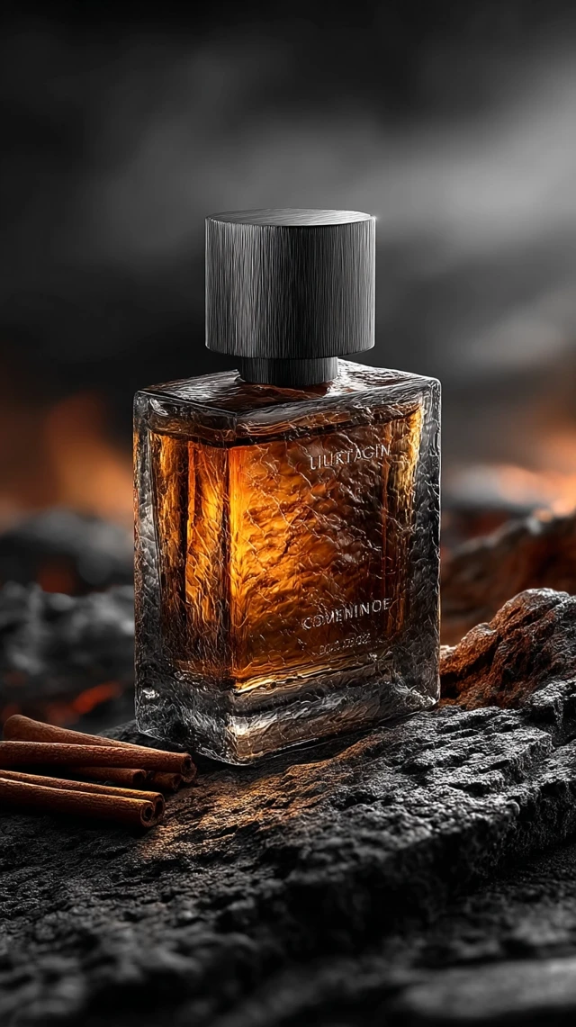Luxury Mens Perfume Amber Glass Matte Black Cap