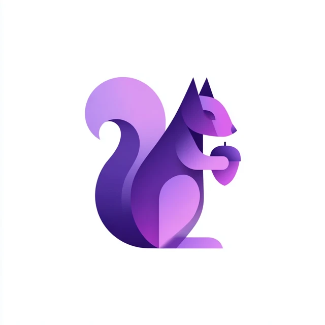 Geometric Purple Squirrel Logo Design