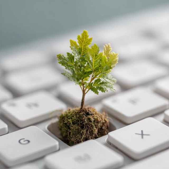 Growth Technology Sustainable Future Tree Keyboard