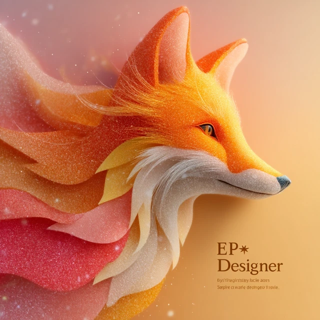 EP Designer Logo Design Fox Silhouette Gradient