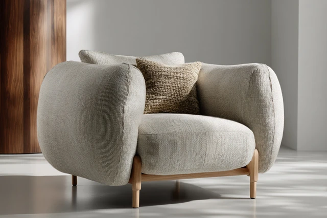 Modern Armchair with Soft Upholstery