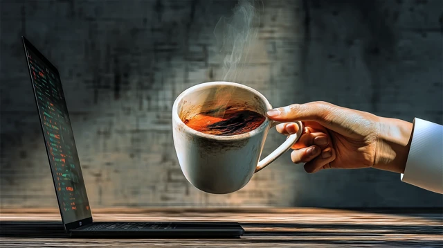 Daily Coffee Break Productivity Illustration