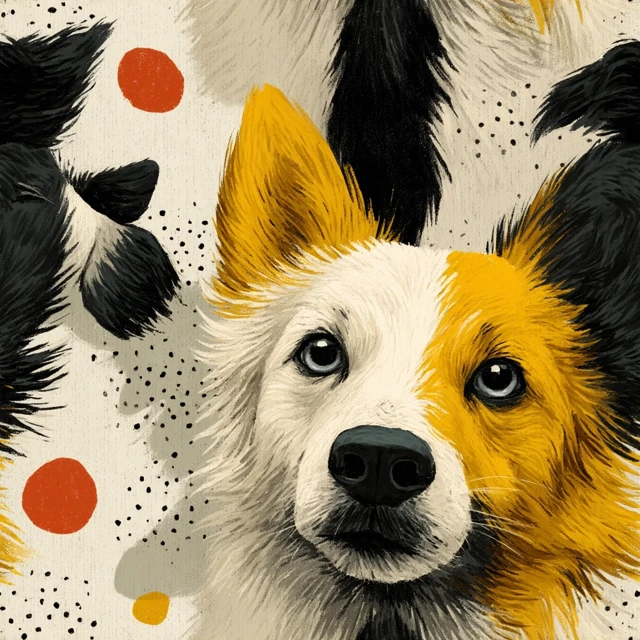 Cute Cartoon Dogs Seamless Pattern
