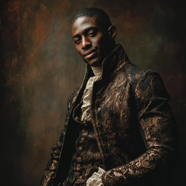 Aristocratic Portrait Black Nobleman Photorealistic