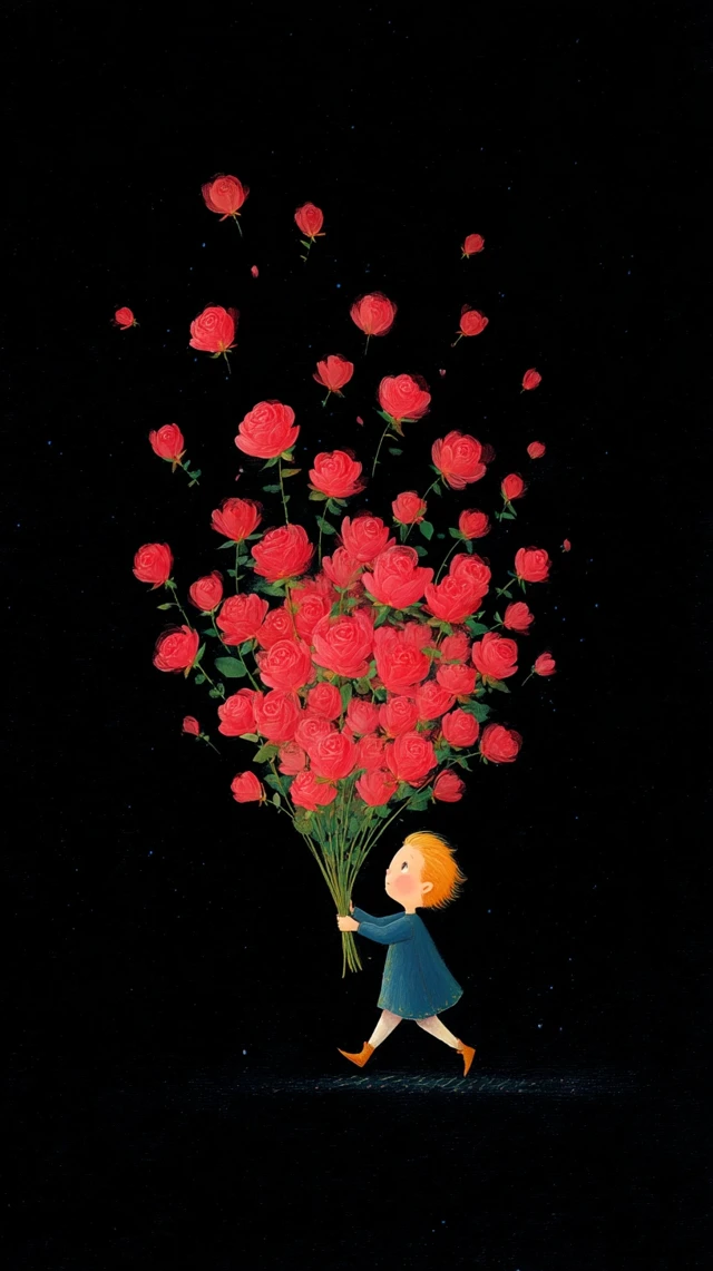 The Little Prince with Roses Childrens Illustration