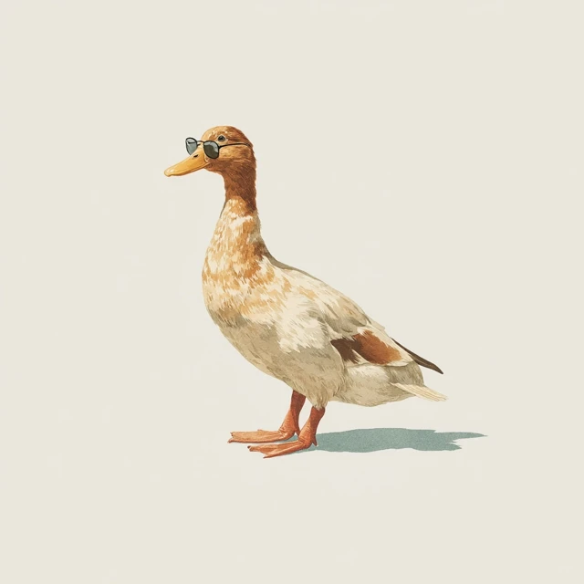 Cute Duck with Sunglasses Watercolor Art