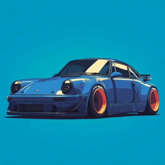 Porsche 911 1960 Widebody Vector Art