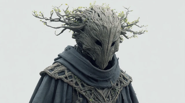 Demonic Tree Root Creature in Black Cloak