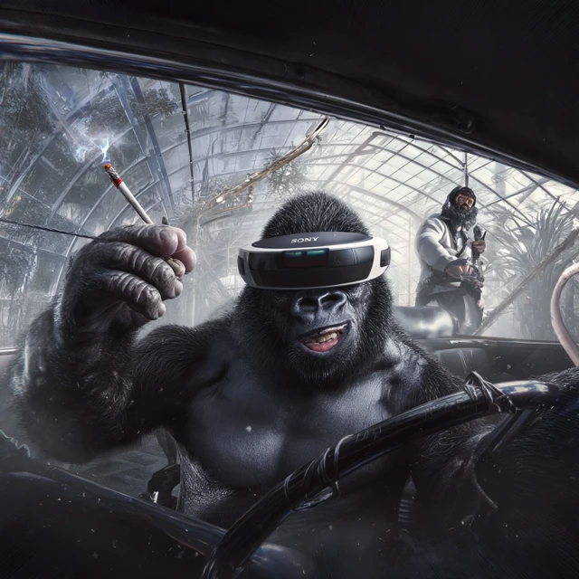 Cyborg Gorilla in Coupe Cyberpunk Sony Ericsson