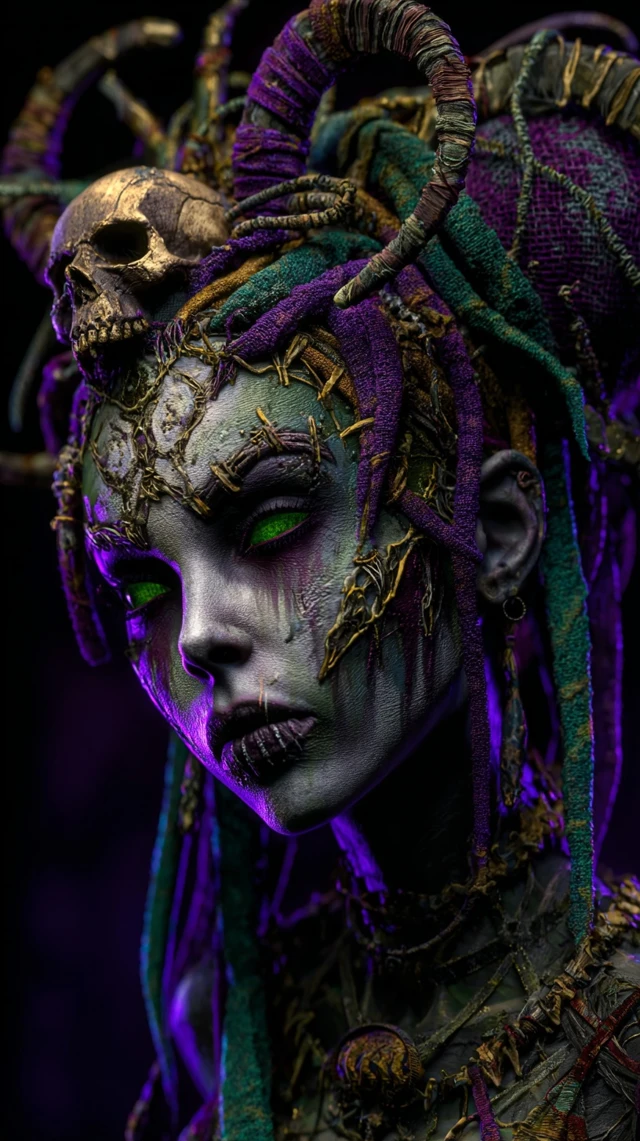 Voodoo Ritual Woman Sculpture Horror Art