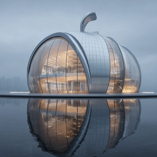 Apple Shaped Building Modern Architecture Design