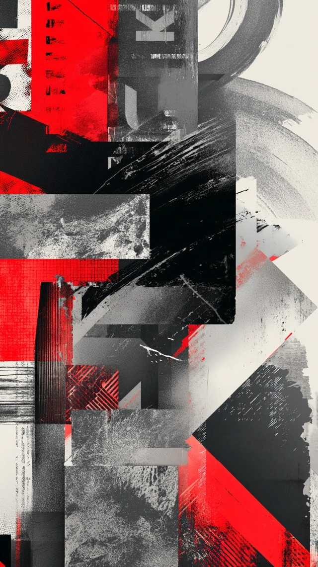 Abstract Red Black Grunge Art