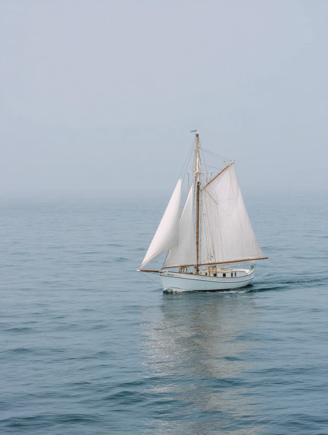 Sailboat at Sea Calm Ocean Professional Photography