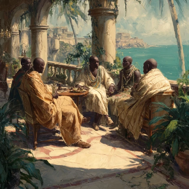 African Noblemen Discussing Politics