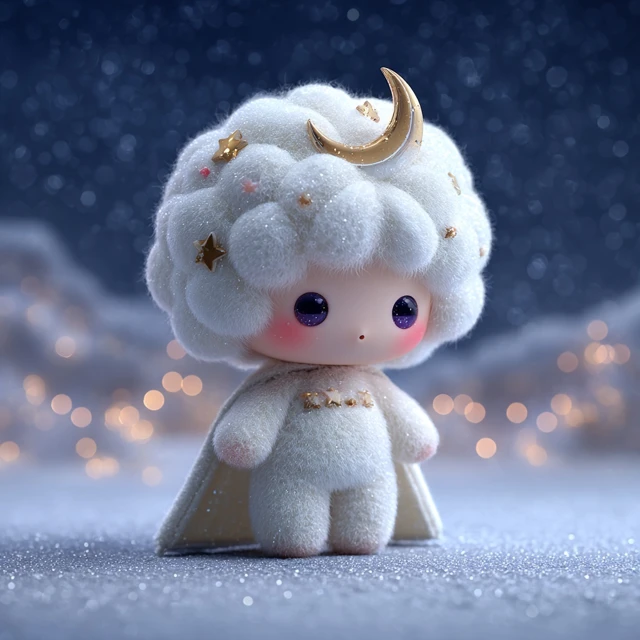 Cute Magical Girl Blind Box Toy 3D Render