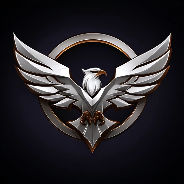 Osprey Superhero Logo - White Silver Emblem Design