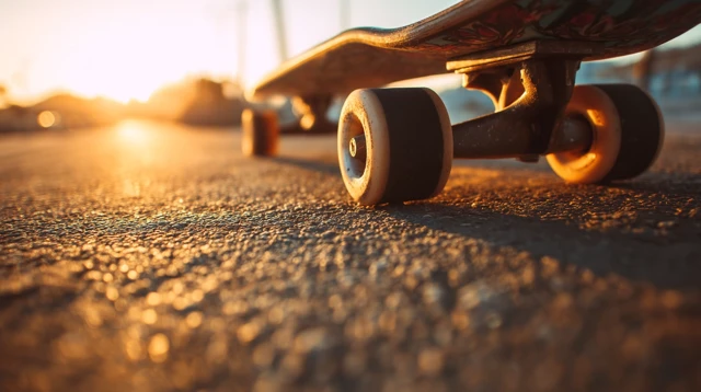 Skateboard Close Up Golden Sunlight Adventure