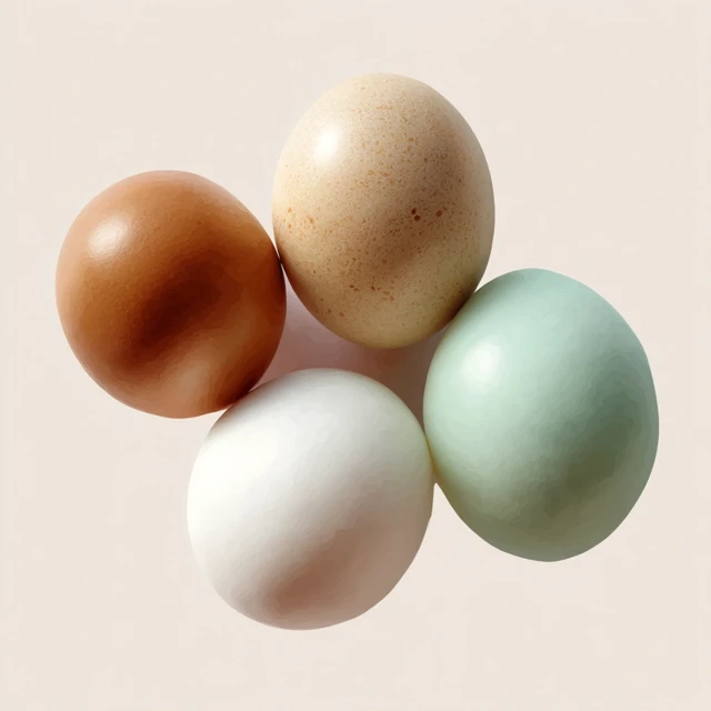 Colorful Chicken Eggs in a Circle