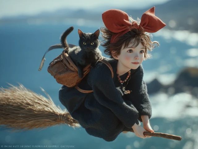 Kiki in Witch Home Delivery Realistic Portrait 3D