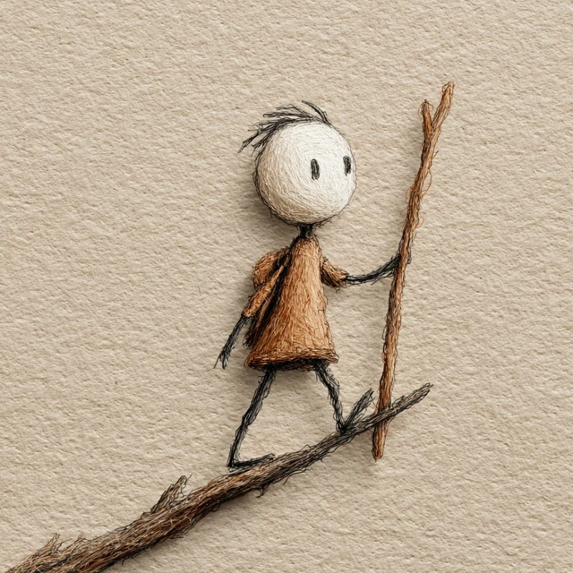 Stick Man Focused and Motivated Illustration