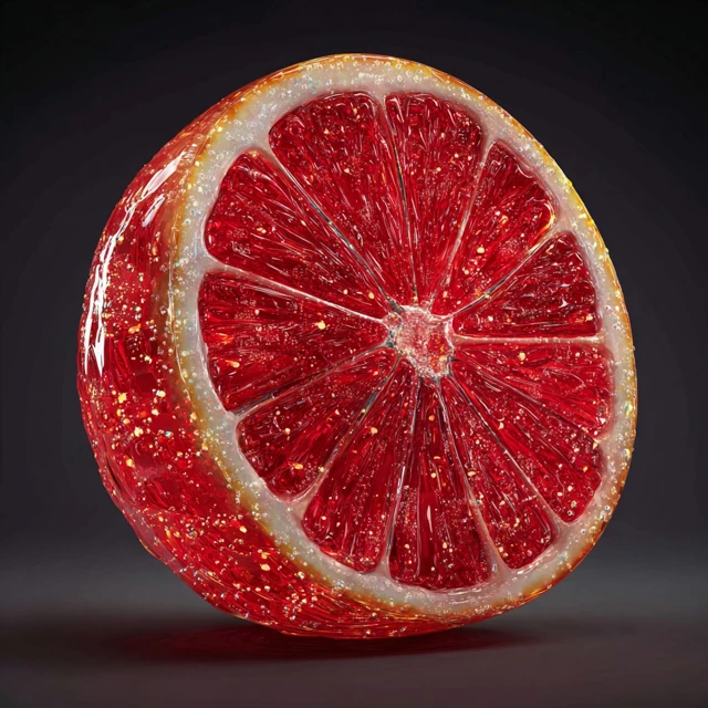 Glass Grapefruit Hyperrealistic Photo with Dispersion