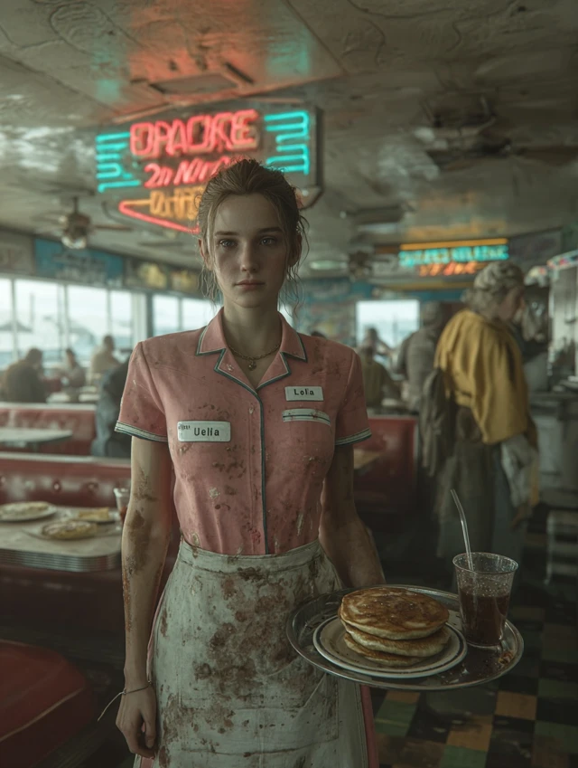 Leia Diner Retro Diner Waitress Melancholy Americana
