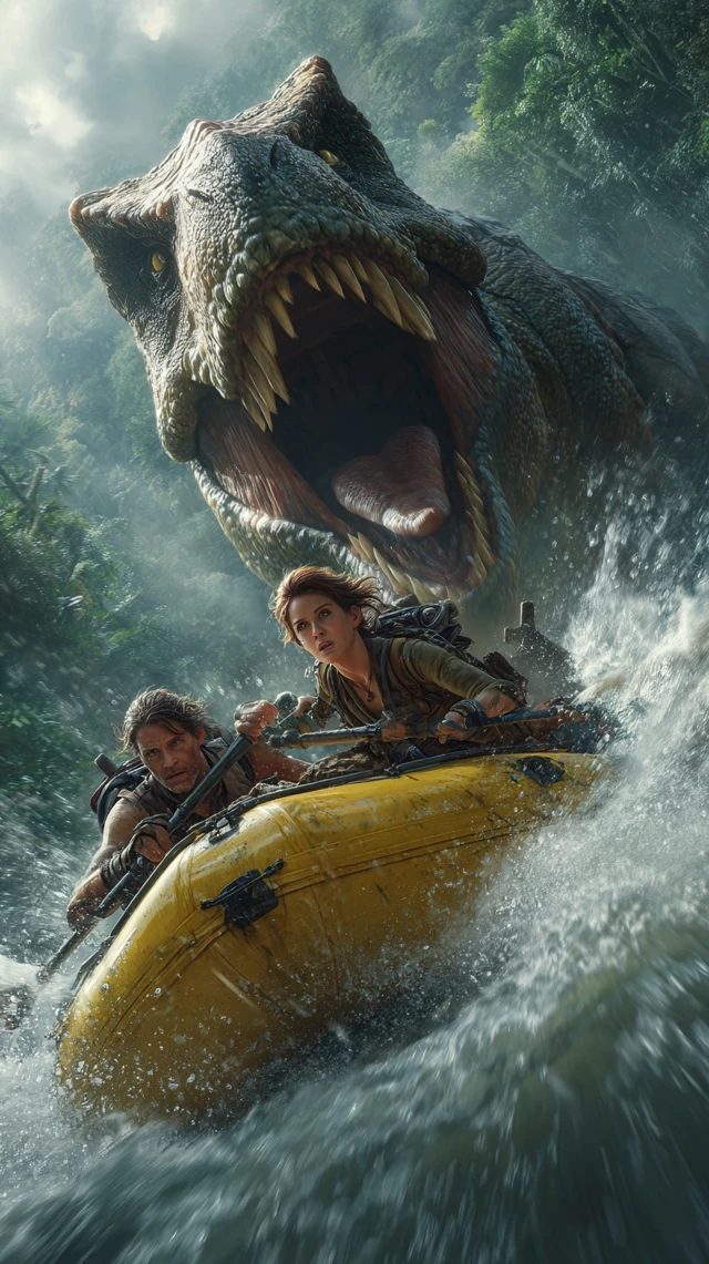Adventure Race T Rex Chase Scene