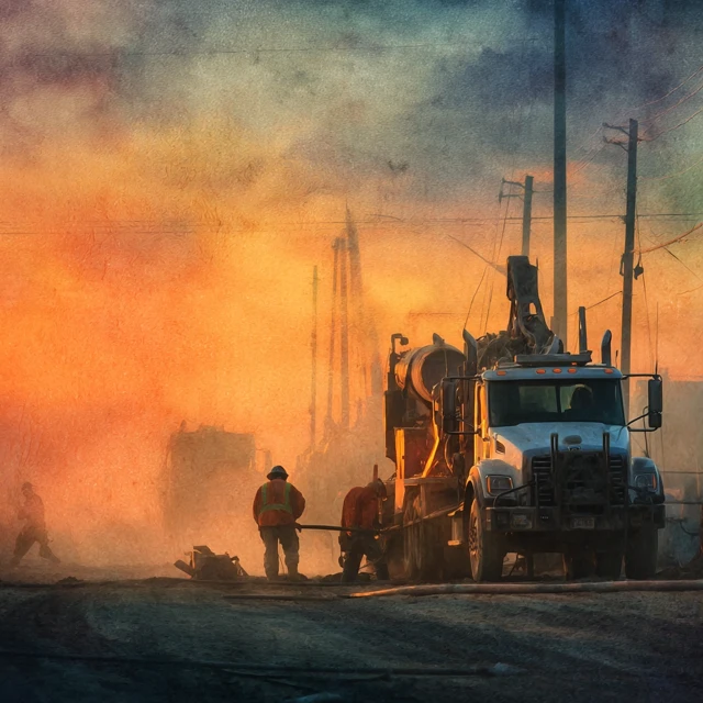 Construction Site at Dawn Artistic Impression