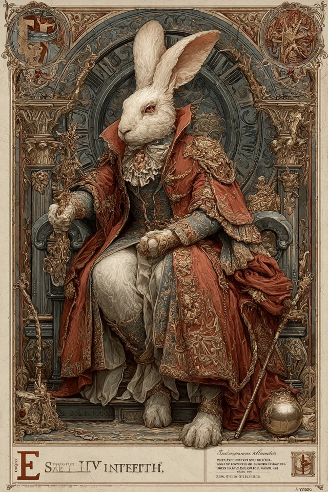 Illuminated Manuscript Rabbit King Art