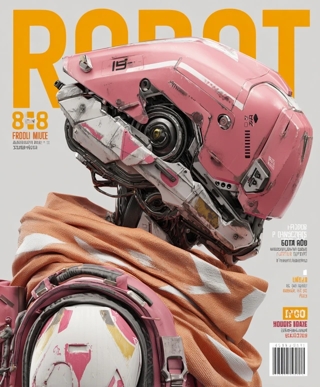 Cyberpunk Robot Magazine Cover