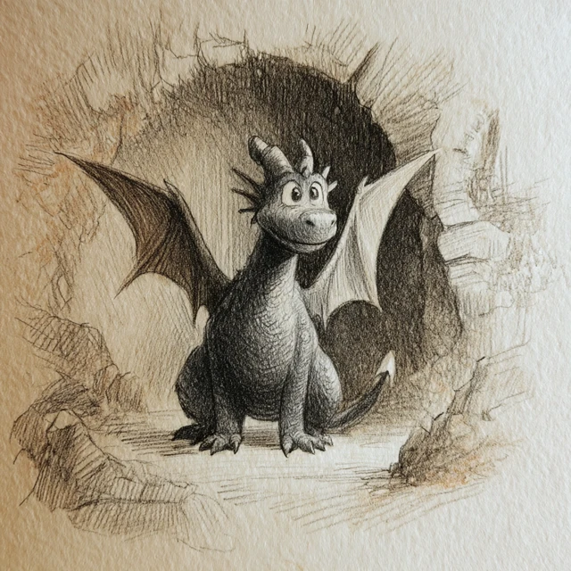 Cute Dragon Illustration for Kids Book
