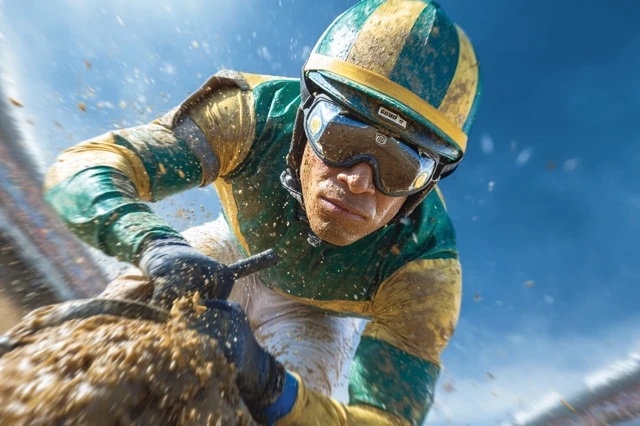 Horse Racing Action Jockey MidStride