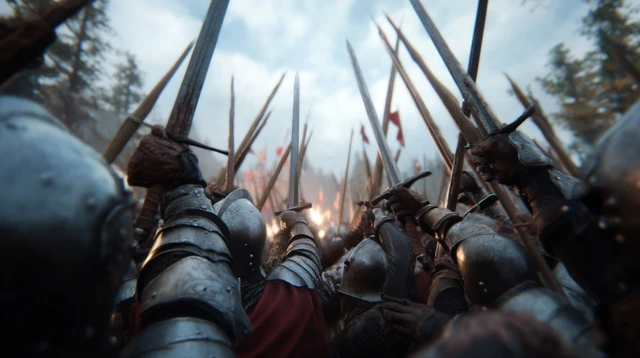 Medieval Knights Victory Battle Scene