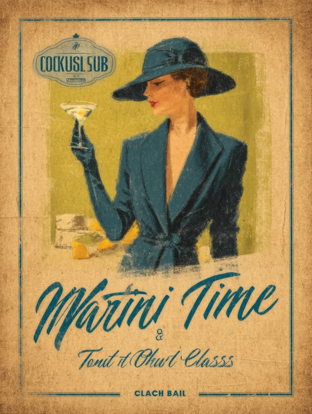 Martini Time: Vintage Retro Cocktail Ad
